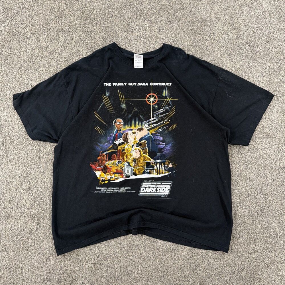 2010 Family Guy Something Dark Side T Shirt Mens 2XL Star Wars Parody Black